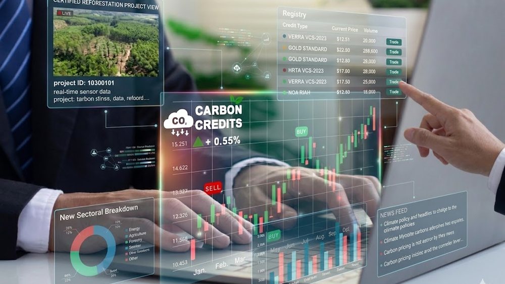 Carbon credit registry and market data dashboard