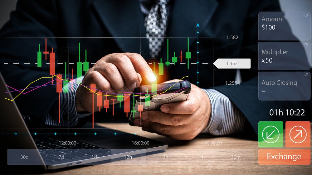 Investor reviewing climate asset performance data